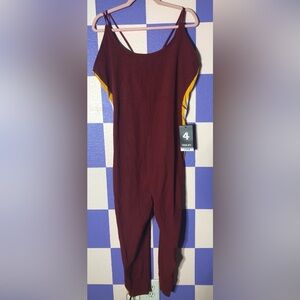 NWT FourLaps Elevate Onesie in Pinot Red with White and Yellow Stripe - Size 2X